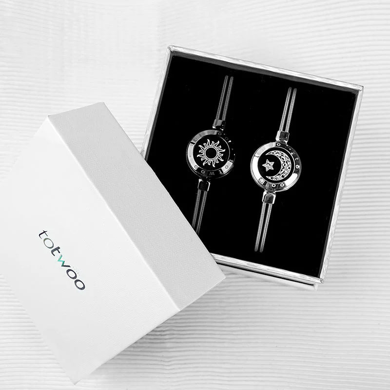Smart-Armbänder Sun&Moon mit Schlangenkette für zwei Personen