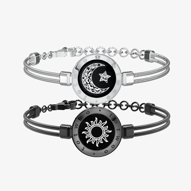 Smart-Armbänder Sun&Moon mit Schlangenkette für zwei Personen