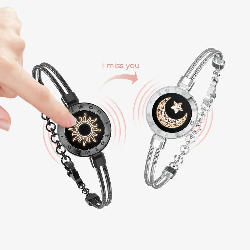 Smart-Armbänder Sun&Moon mit Schlangenkette für zwei Personen