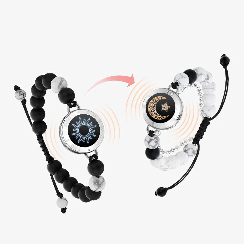 Sun&Moon Smart-Armbänder mit Howlith und Achat Perlen