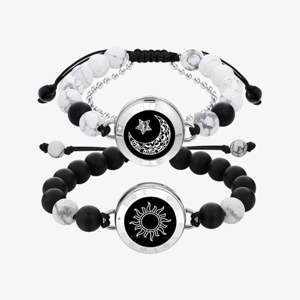 Sun&Moon Smart-Armbänder mit Howlith und Achat Perlen