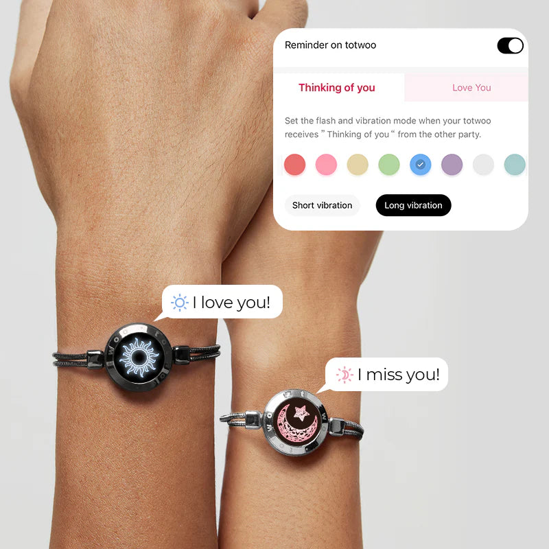 Smart-Armbänder Sun&Moon mit Schlangenkette für zwei Personen